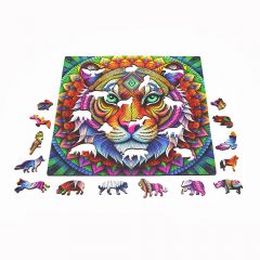 Деревянный пазл тигр
