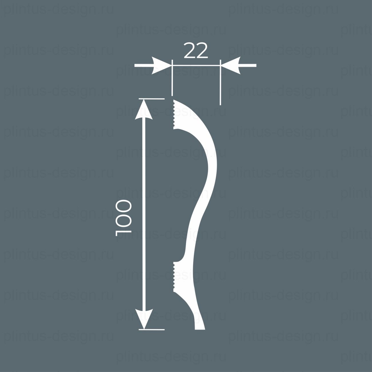PX038 Cosca плинтус экополимер, 100х22, 2000 мм