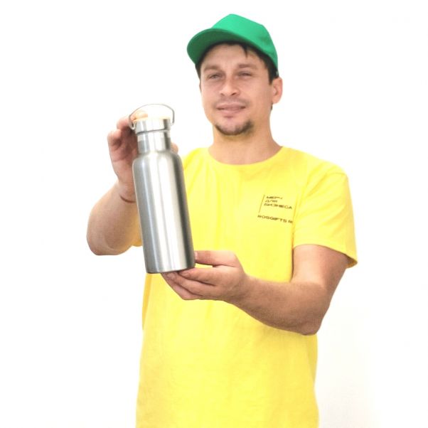 Бутылка для воды Distiller серебристая