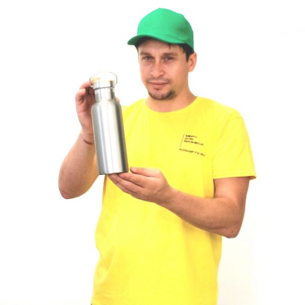 Бутылка для воды Distiller серебристая