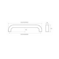 Дверная ручка-скоба System PH9510. Длина622 мм схема