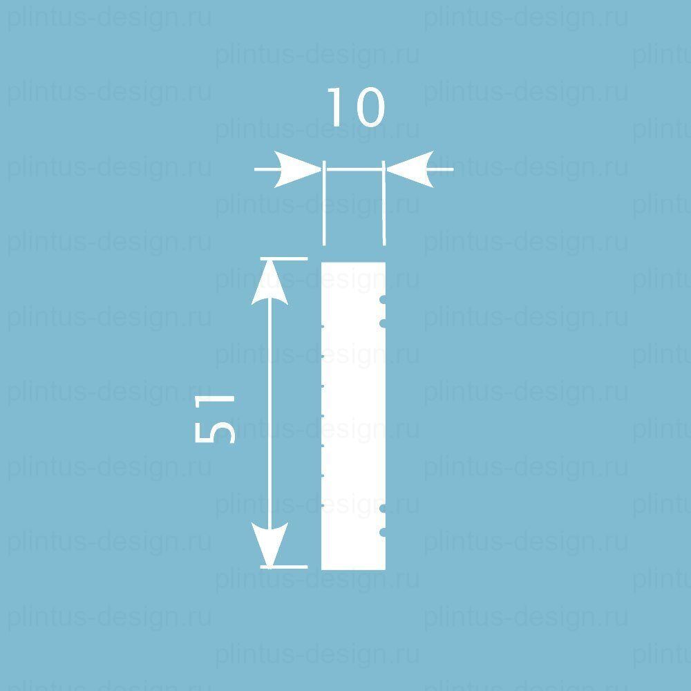 MX041 Молдинг экополимер, 51х10, 2000 мм