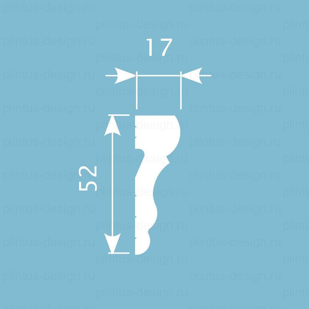 MX036 Молдинг экополимер, 52х17, 2000 мм