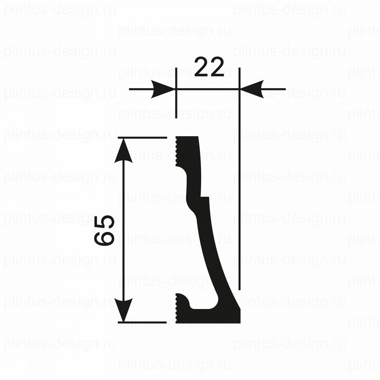 MX050 Молдинг экополимер, 65х22, 2000 мм