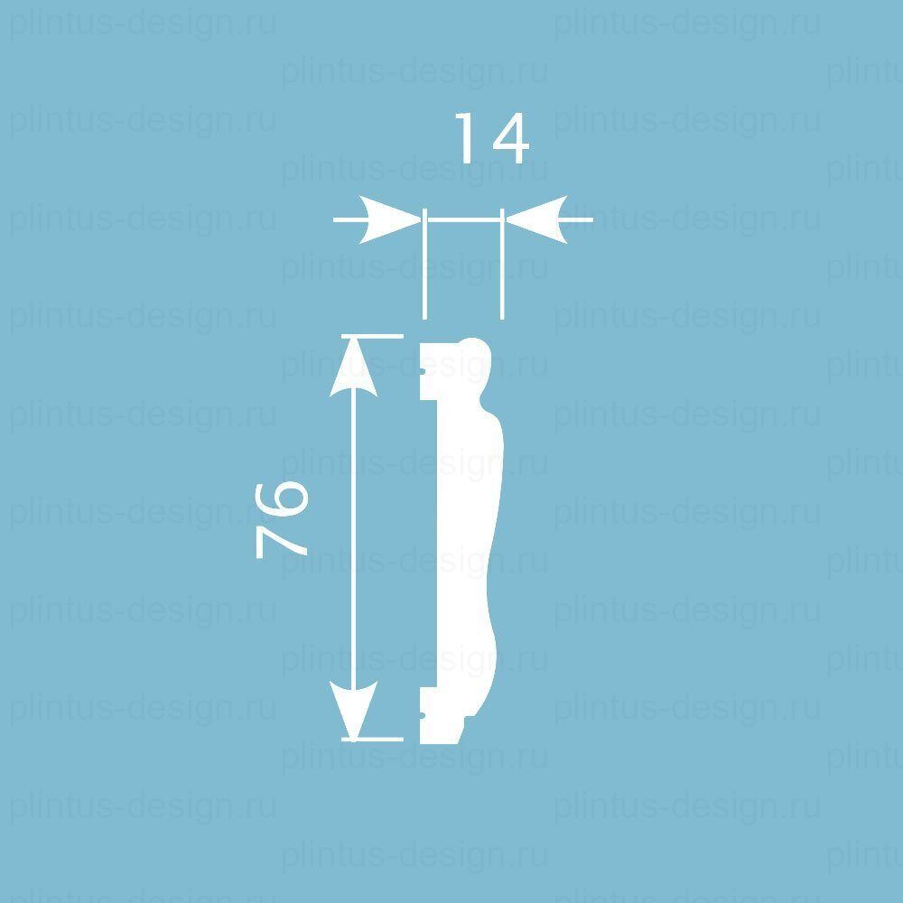 MX033 Молдинг экополимер, 76х14, 2000 мм