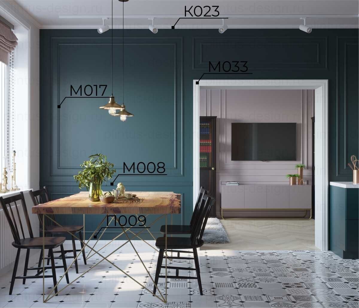 MX033 Молдинг экополимер, 76х14, 2000 мм