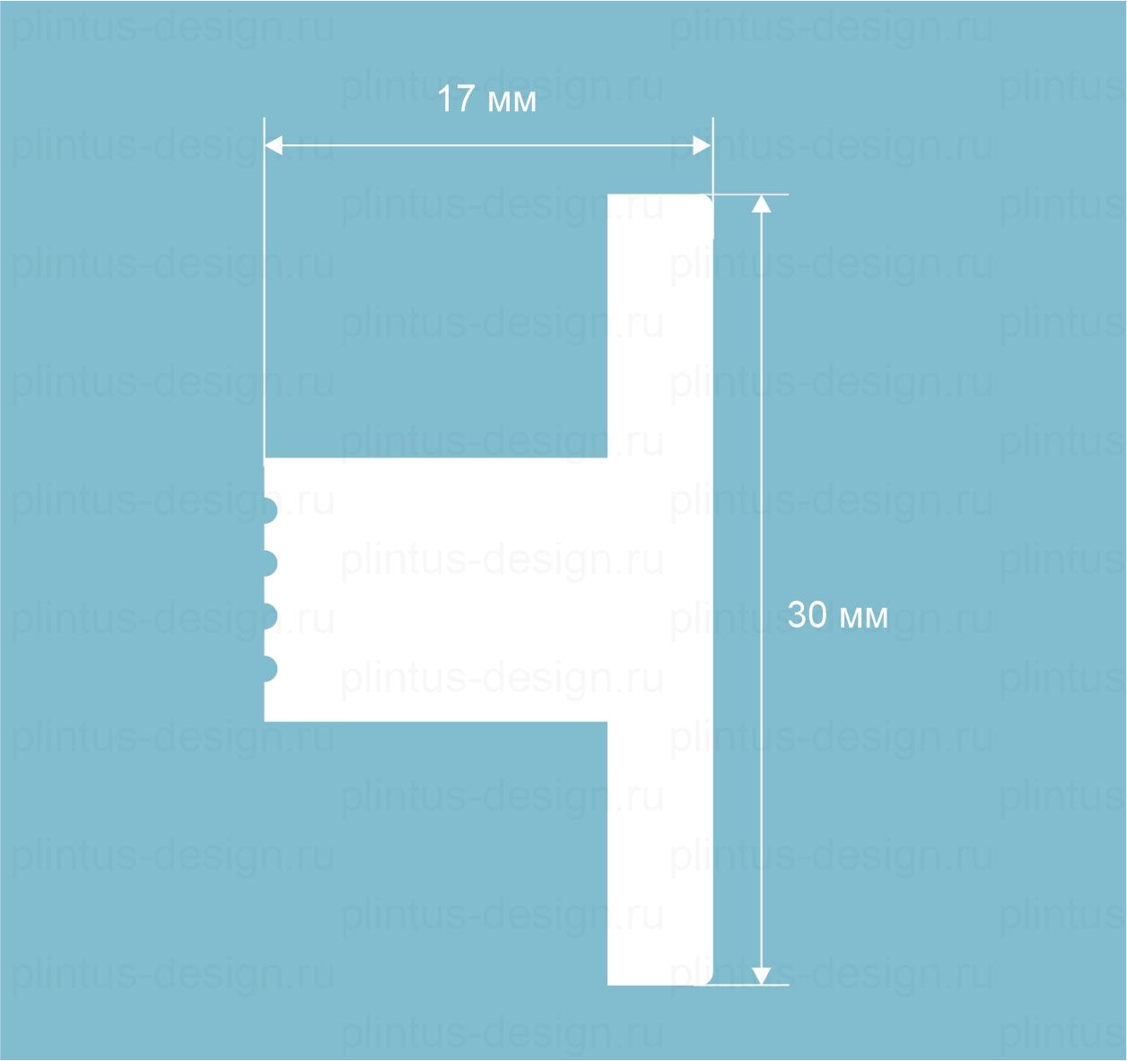 MF004 Молдинг финишный экополимер, 30х17, 2800 мм