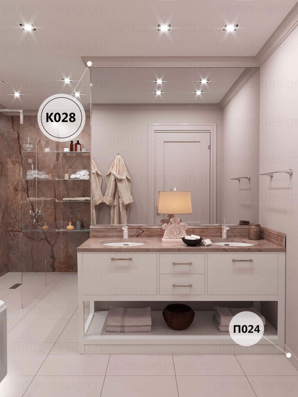 KX028 Карниз экополимер, 75х75, 2000 мм