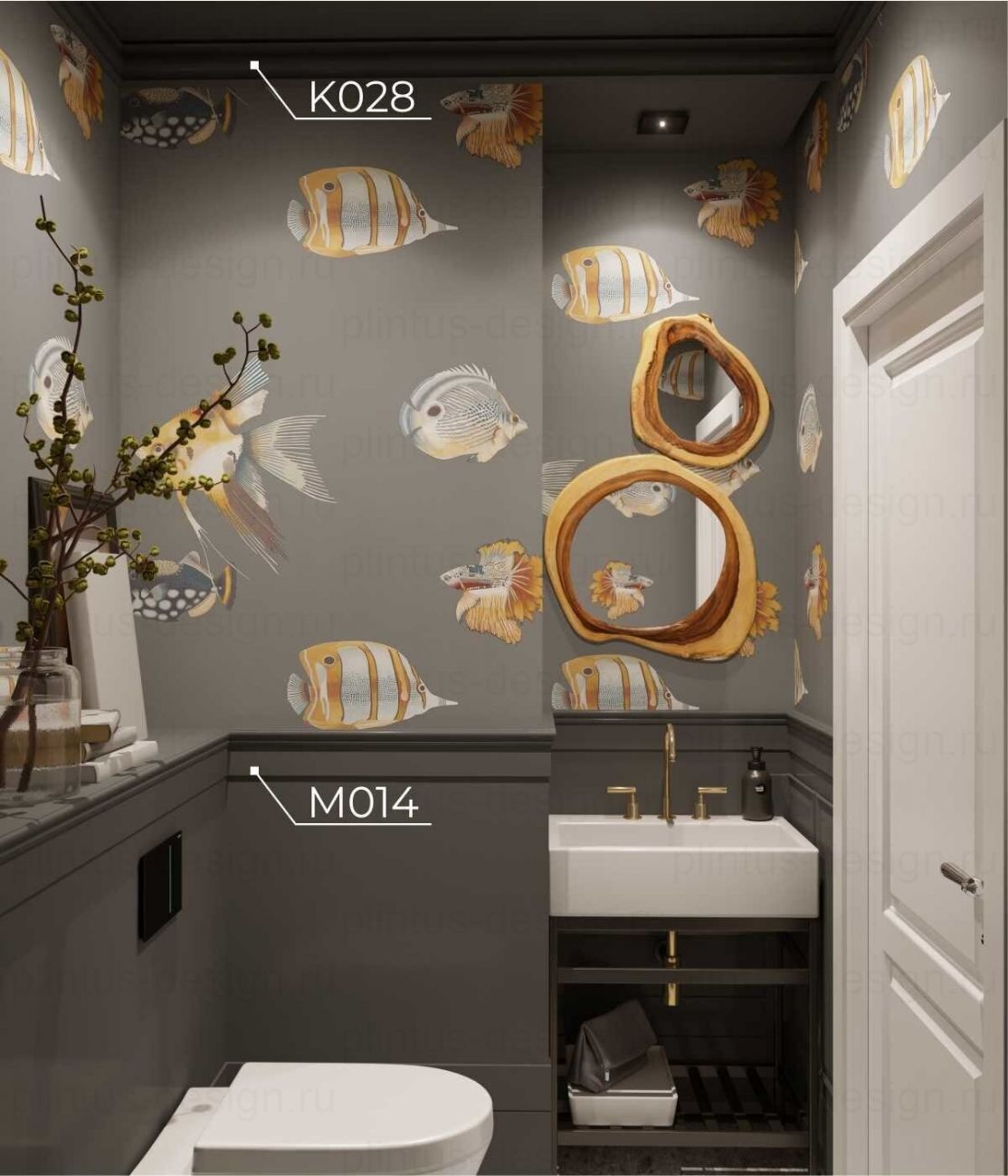 KX028 Карниз экополимер, 75х75, 2000 мм