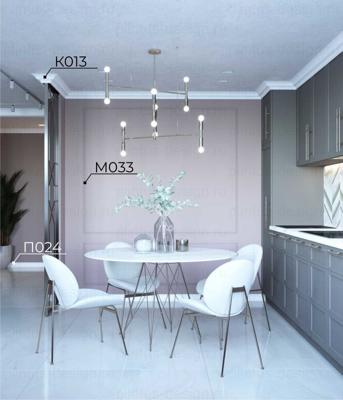 KX013 Карниз экополимер, 95х75, 2000 мм