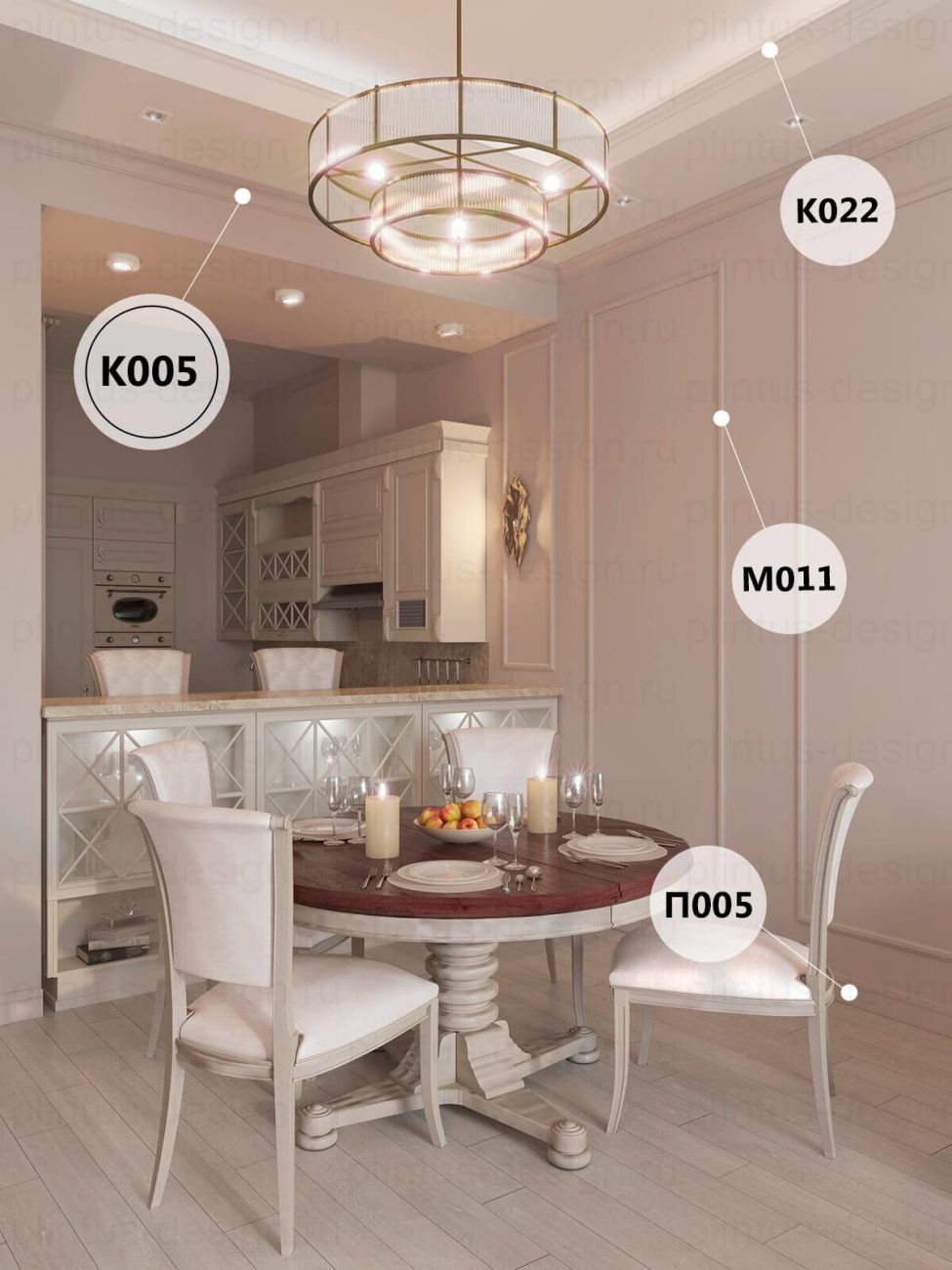 KX005 Карниз экополимер, 69х71, 2000 мм