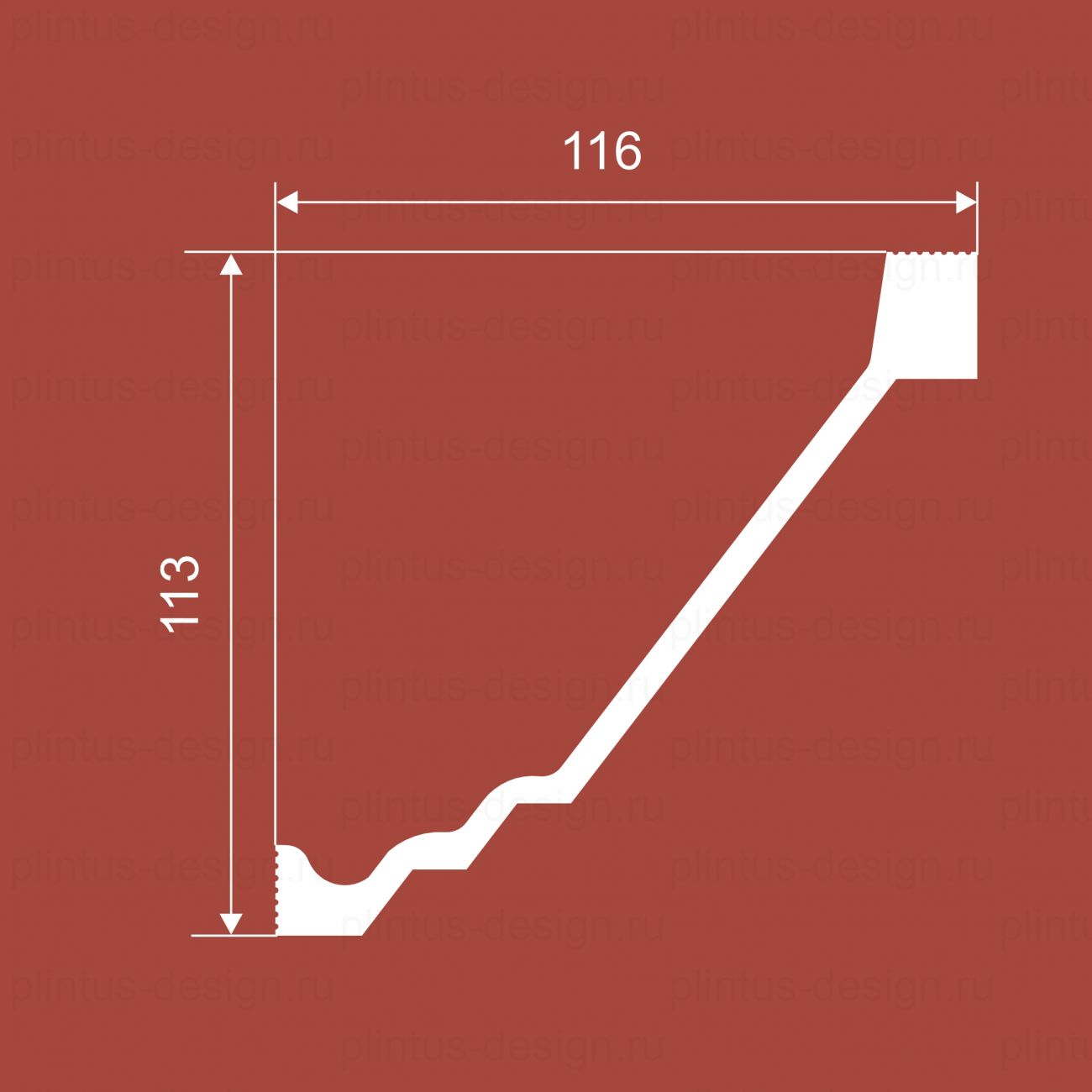 KX054 Карниз экополимер, 113х116, 2000 мм