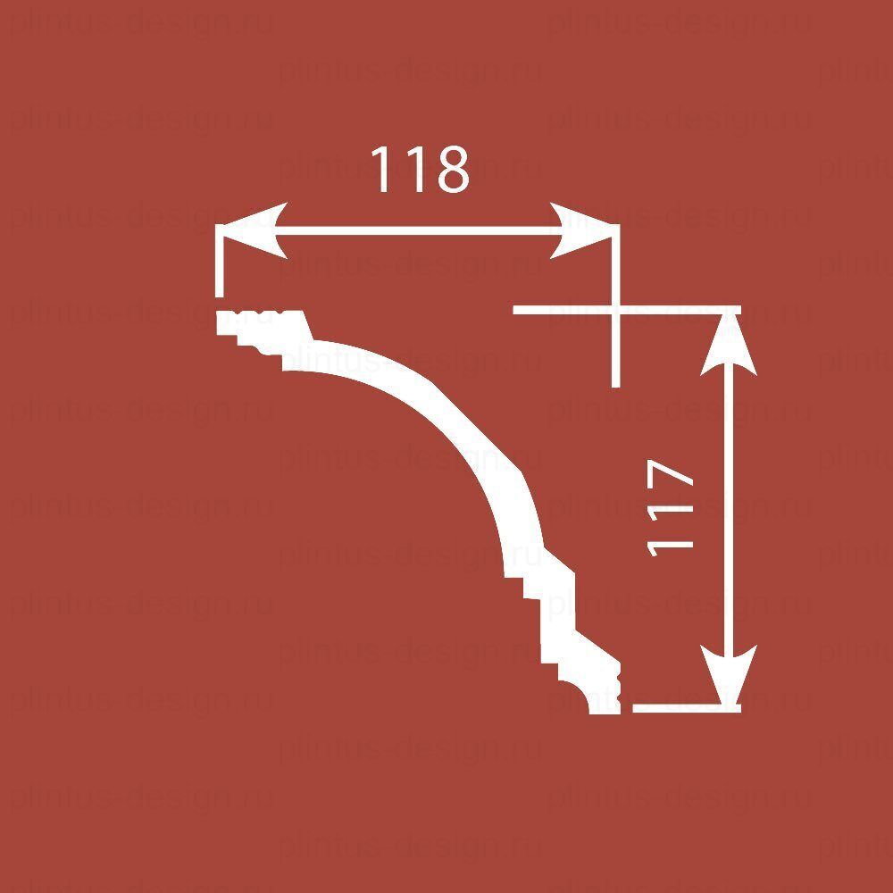 KX004 Карниз экополимер, 117х118, 2000 мм