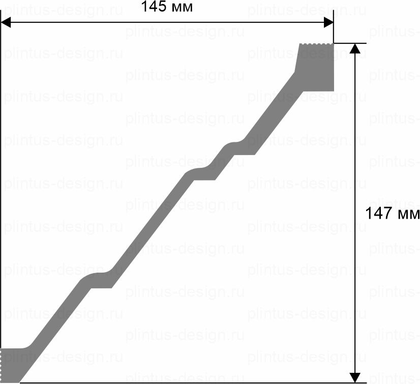 KX055 Карниз экополимер, 147х145, 2000 мм