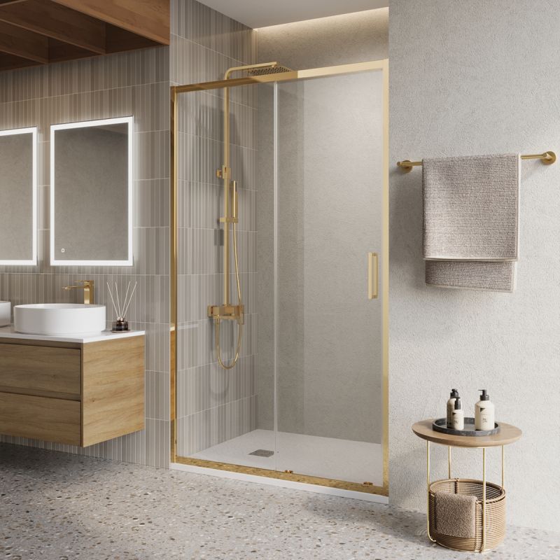 Душевая дверь BelBagno LUCE-BF-1-110-C-ORO