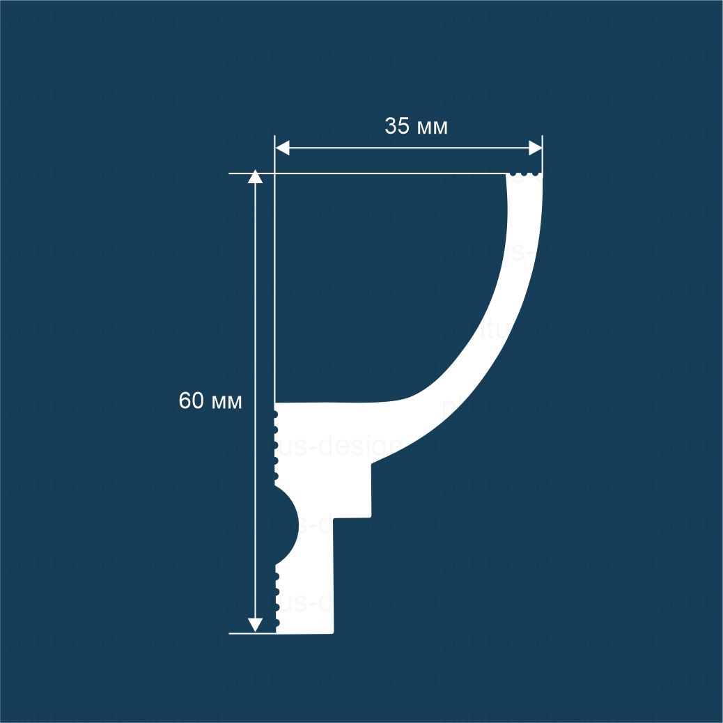 KX071 Карниз экополимер, 60х35, 2000 мм