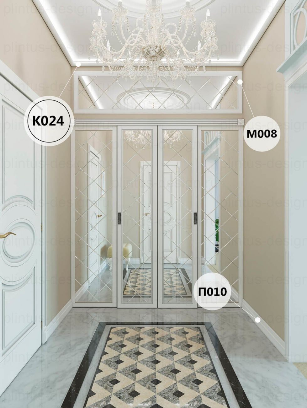 KX024 Карниз экополимер, 55х50, 2000 мм