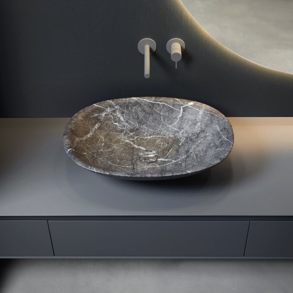 Раковина овальная из камня Antonio Lupi Lavabi SERVO163 накладная 63х45