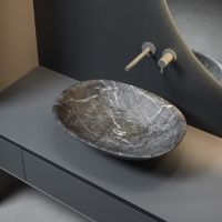 Раковина овальная из камня Antonio Lupi Lavabi SERVO163 накладная 63х45 схема 3