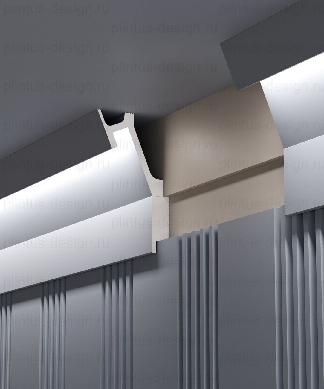 KX052 Карниз экополимер, 72х65, 2000 мм