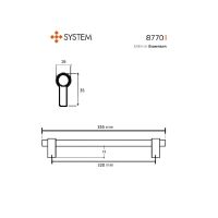 Мебельная ручка-рейлинг System SY8770. Длина 355 мм схема