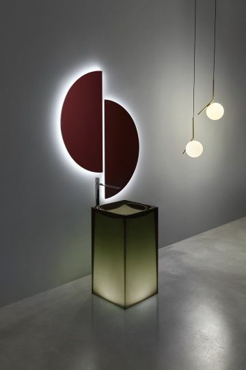 Напольная раковина Antonio Lupi Lavabi AURA 45х45 см с подсветкой и без схема 6