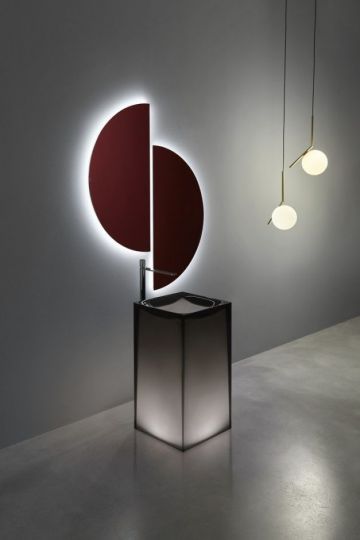 Напольная раковина Antonio Lupi Lavabi AURA 45х45 см с подсветкой и без схема 8