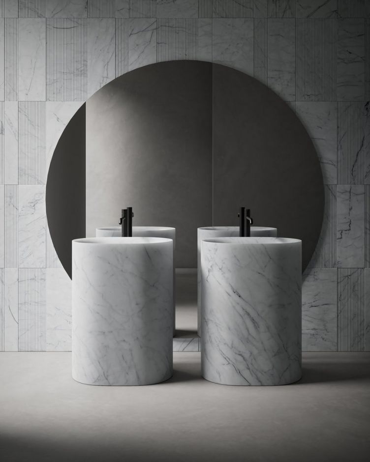 Раковина напольная из камня Antonio Lupi Lavabi NEBULA63 63х45 см ФОТО