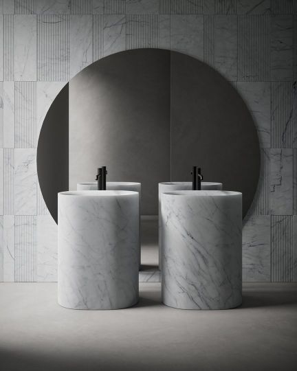 Раковина напольная из камня Antonio Lupi Lavabi NEBULA63 63х45 см схема 4