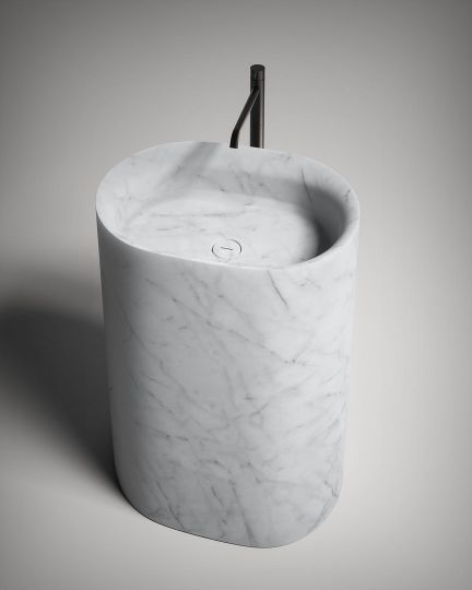 Раковина напольная из камня Antonio Lupi Lavabi NEBULA63 63х45 см схема 2