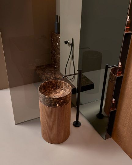 Напольная раковина из мрамора Antonio Lupi Lavabi RIGATINO2 диаметр 45см схема 9