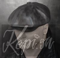Кепи кожаная мужская восьмиклинка shadow