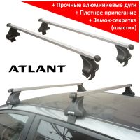 Багажник на крышy Volkswagen Golf Plus, Атлант, прямоугольные дуги, опора E
