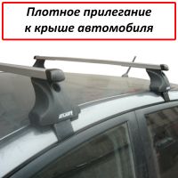Багажник на крышу Kia Picanto II (хэтчбек, 2011-2017), Атлант, прямоугольные дуги, опора Е