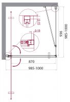 Душевой уголок BelBagno MARMI-A-1-100-C-Cr схема 2