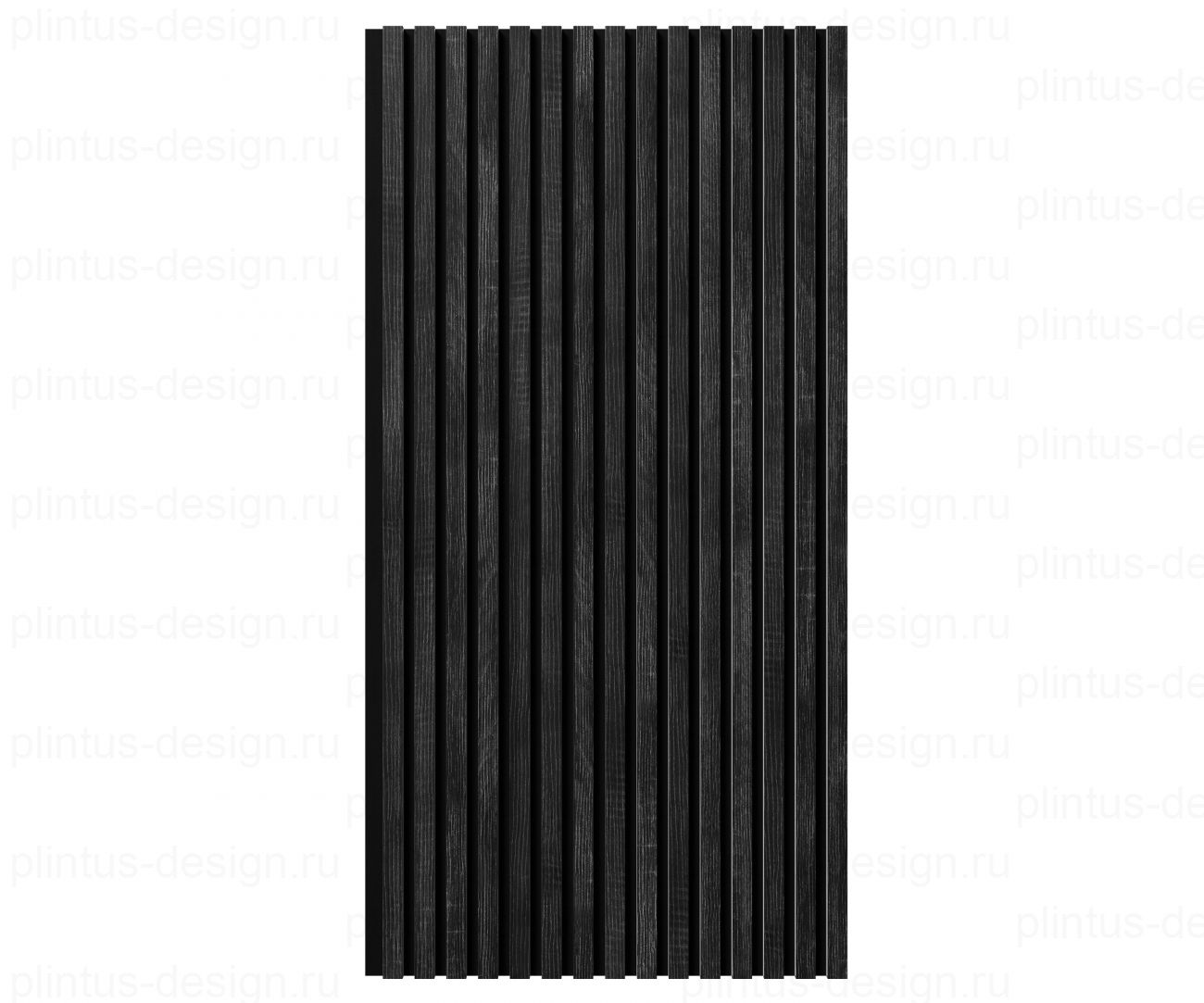 Акустическая панель, черный войлок, рейки МДФ, дуб графит, 600х19, 1200 мм