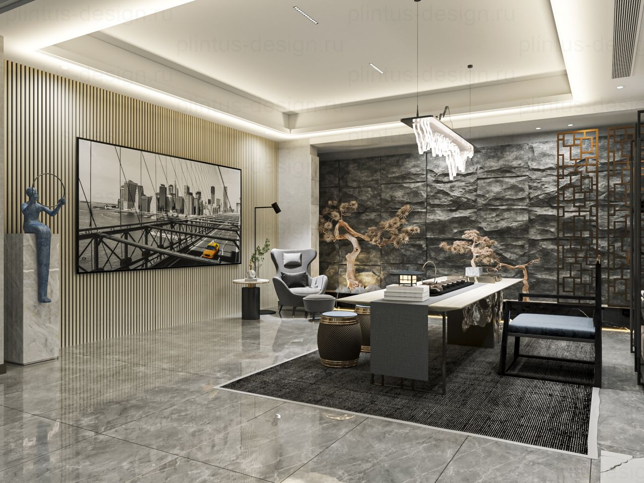 Акустическая панель, черный войлок, рейки МДФ, ясень кристалл, 600х19, 600 мм