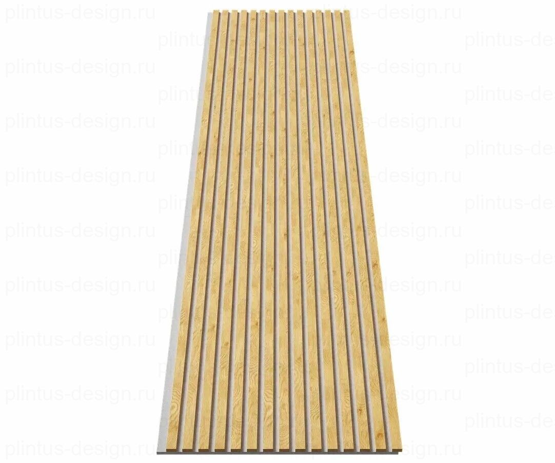 Акустическая панель, черный войлок, рейки МДФ, дуб медный, 600х19, 2750 мм