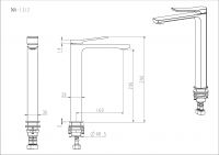 Смеситель высокий для раковины NEMO Prima NM-1312 с донным клапаном схема 5