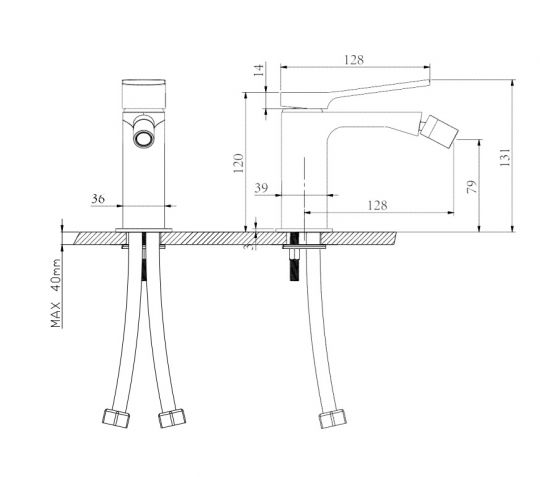 Смеситель для биде NEMO Prima NM-1316 с донным клапаном схема 5 Смеситель для биде NEMO Prima NM-1316 с донным клапаном схема 5