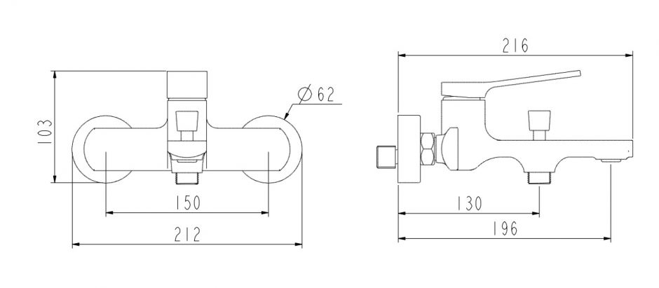 Смеситель для ванны NEMO Prima NM-1351 с изливом без лейки ФОТО