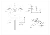 Смеситель встраиваемый настенный NEMO Round NM-2316 для раковины с донным клапаном схема 7