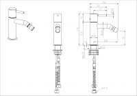 Смеситель для биде NEMO Round NM-2321 с донным клапаном схема 7