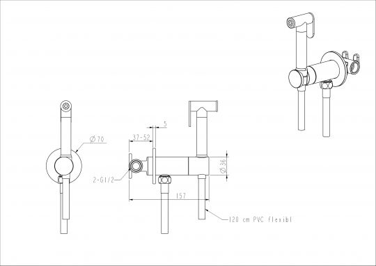Гигиенический душ NEMO NM-2322 встраиваемый схема 7