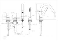 Смеситель на борт ванны NEMO Round NM-2352 на 4 отверстия схема 7
