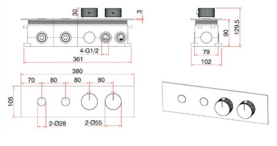 Термостатический встраиваемый смеситель для душа NEMO NM-8051 схема 7