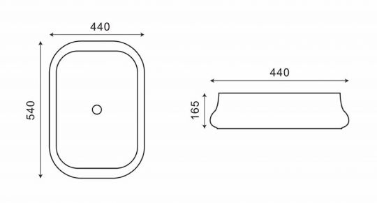 Раковина накладная NEMO 508 520х360х135 схема 3