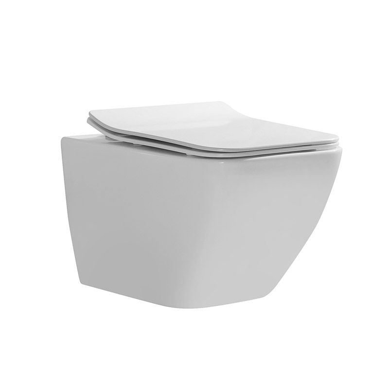 Изображение Безободковый подвесной унитаз NEMO 818B c крышкой-сиденьем из дюрапласта и системой Soft close сифон 180 мм