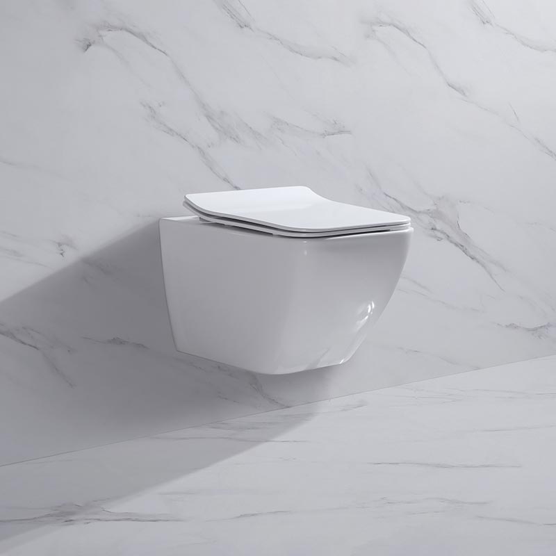 Безободковый подвесной унитаз NEMO 818B c крышкой-сиденьем из дюрапласта и системой Soft close сифон 180 мм ФОТО