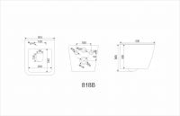 Безободковый подвесной унитаз NEMO 818B c крышкой-сиденьем из дюрапласта и системой Soft close сифон 180 мм схема 5